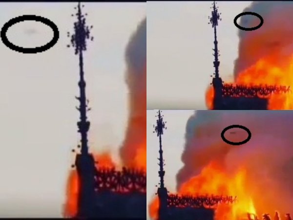 «Святой собор» сожгла Нибиру -  В Сеть «слили» видео атаки НЛО на Нотр-Дам-де-Пари